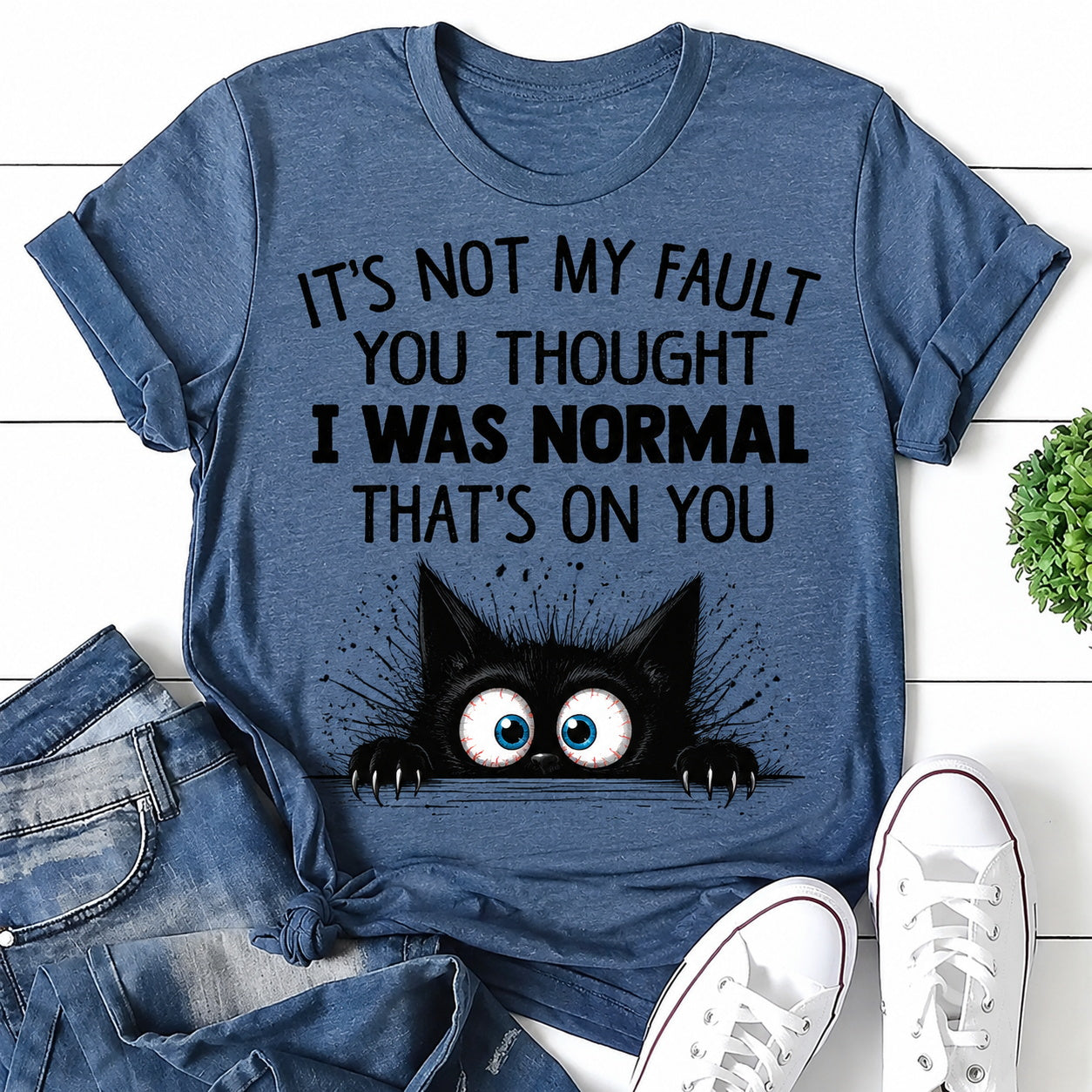 I Was Normal Cat Print Women Slogan T-Shirt