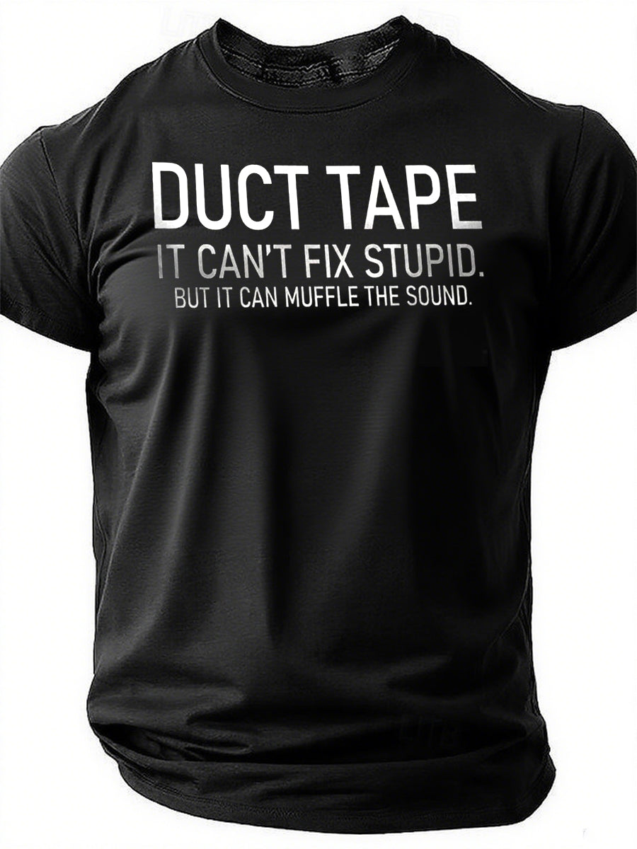 DUCT TAPE Print Men Slogan T-Shirt