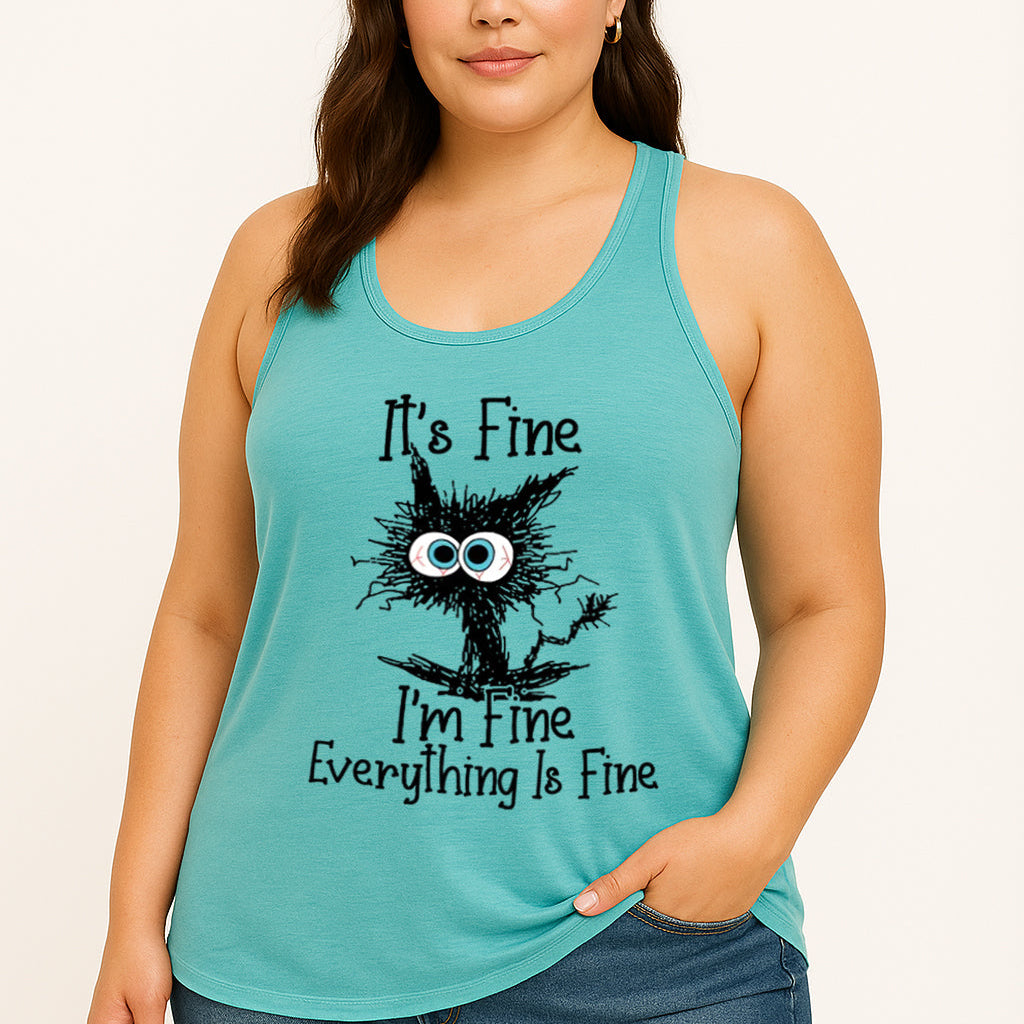 I'm Fine Everything Is Fine Letter Print Women Slogan Tank Top