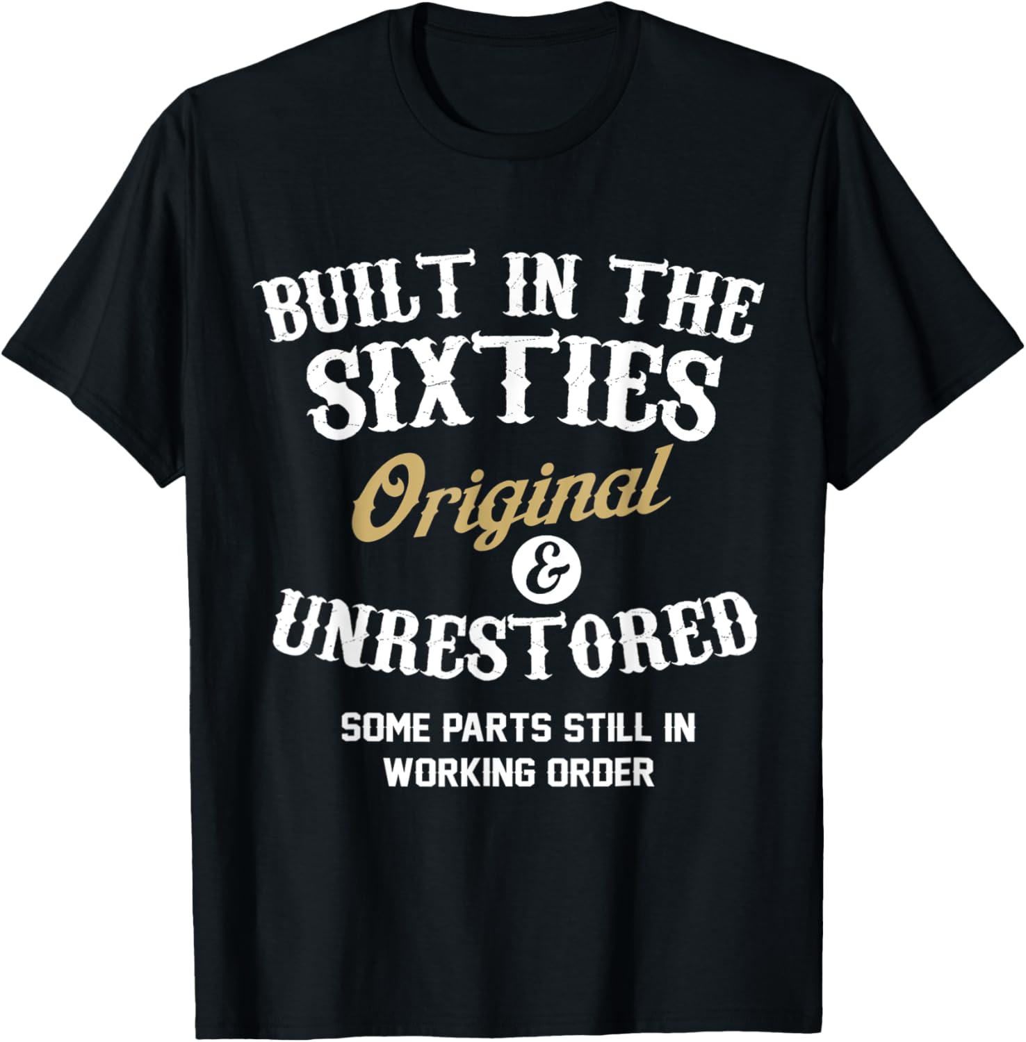 T-shirt avec slogan imprimé pour hommes construit dans les années 60