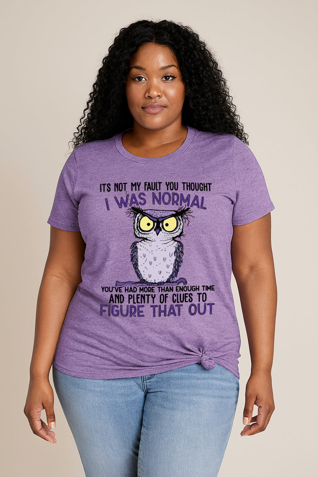 It's Not My Fault You Thought Print Women Slogan Plus Size T-shirt