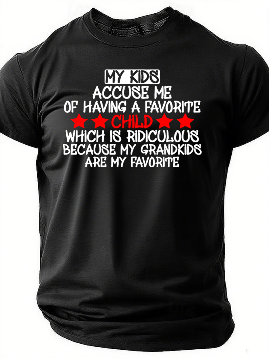 My Kids Accuse Me Print Men Slogan T-Shirt