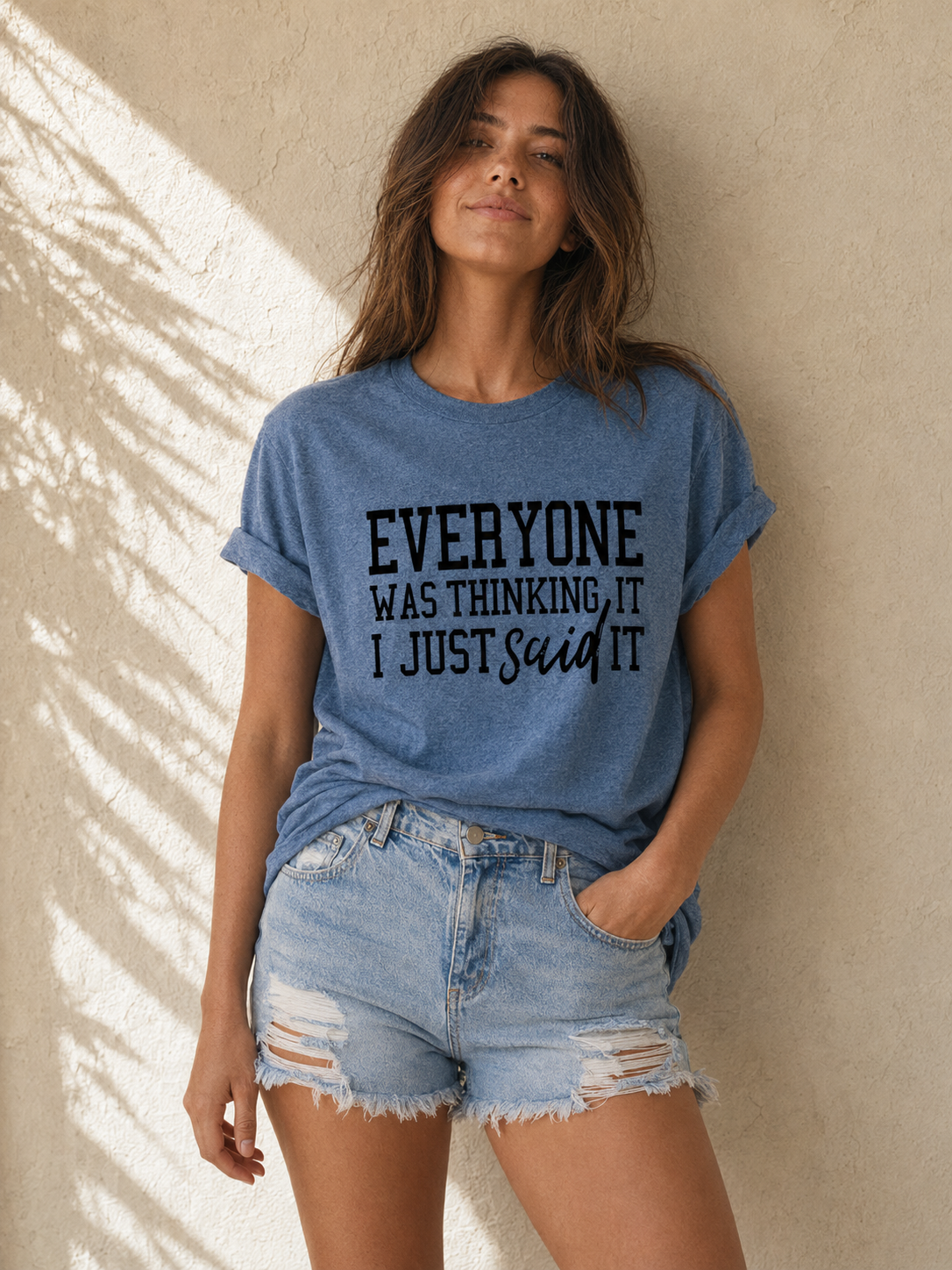 Tout le monde pensait mode lettre impression femmes slogan T-Shirt