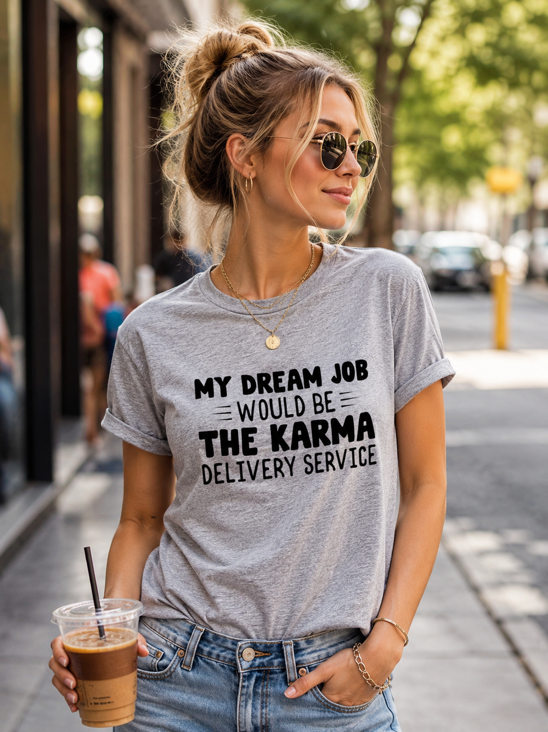 Mon travail de rêve sera imprimé T-shirt avec slogan pour femme