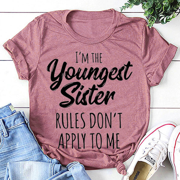 Je suis la plus jeune sœur mode lettre impression femmes Slogan T-Shirt