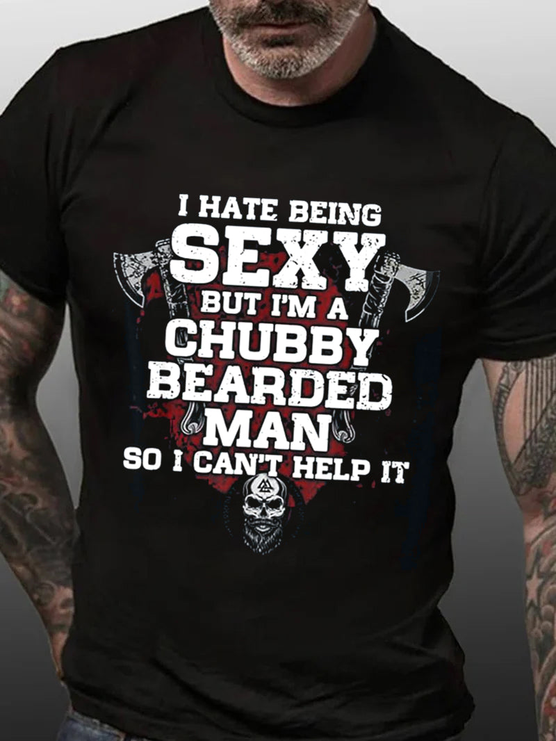 I Hate Being Sexy Letter Print Men Slogan T-Shirt