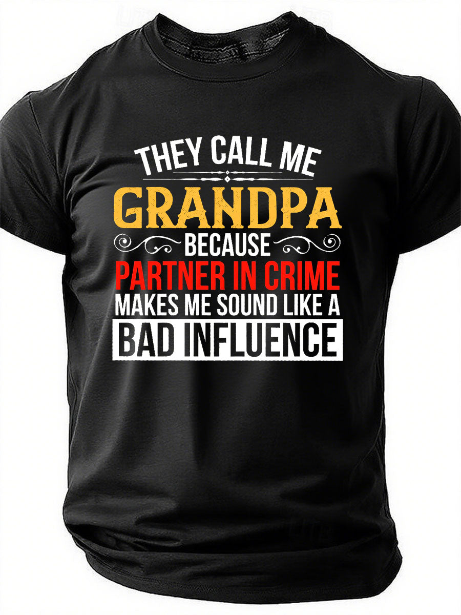 Grandpa Partner In Crime Cotton T-Shirt