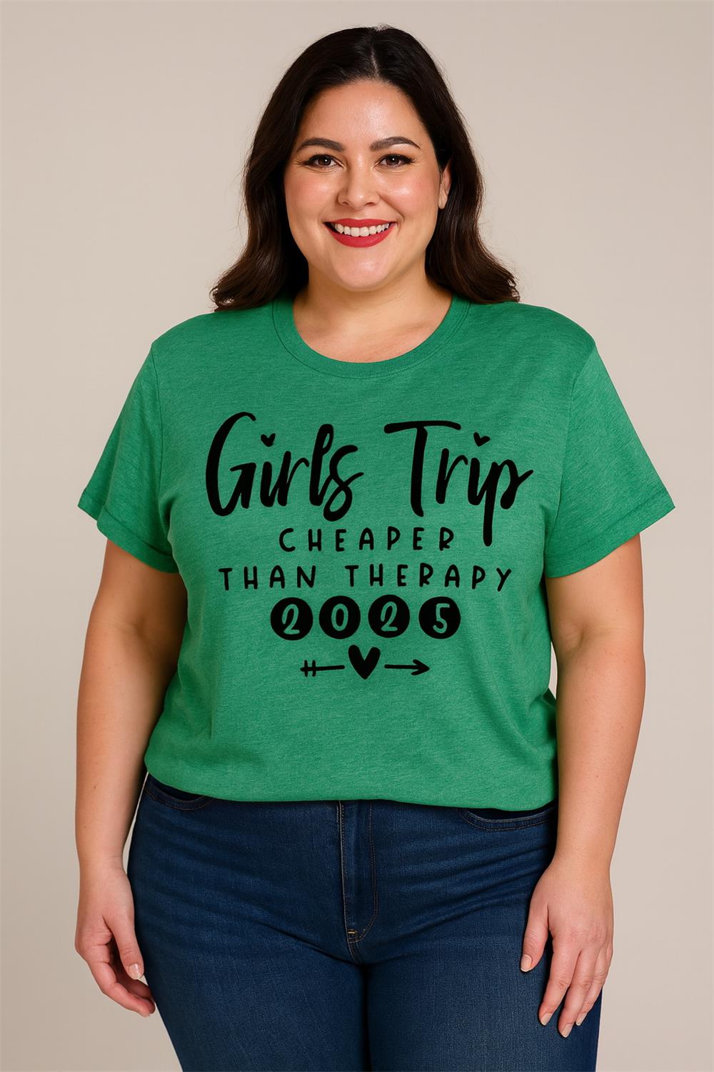 Pretty Girl Trip 2025 Letter Print Women Slogan Plus Size T-Shirt