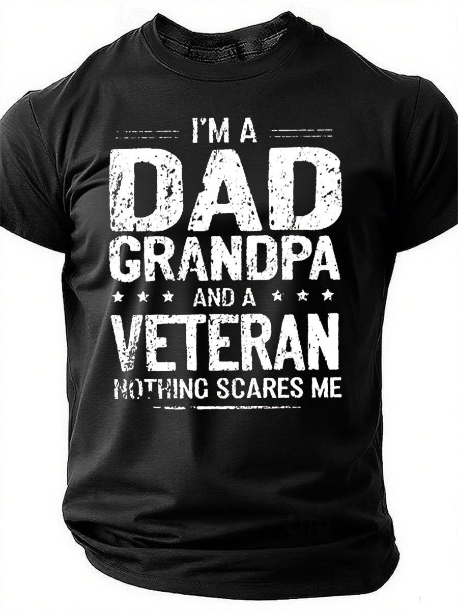 I'm A Dad Grandpa Print Men Slogan T-Shirt