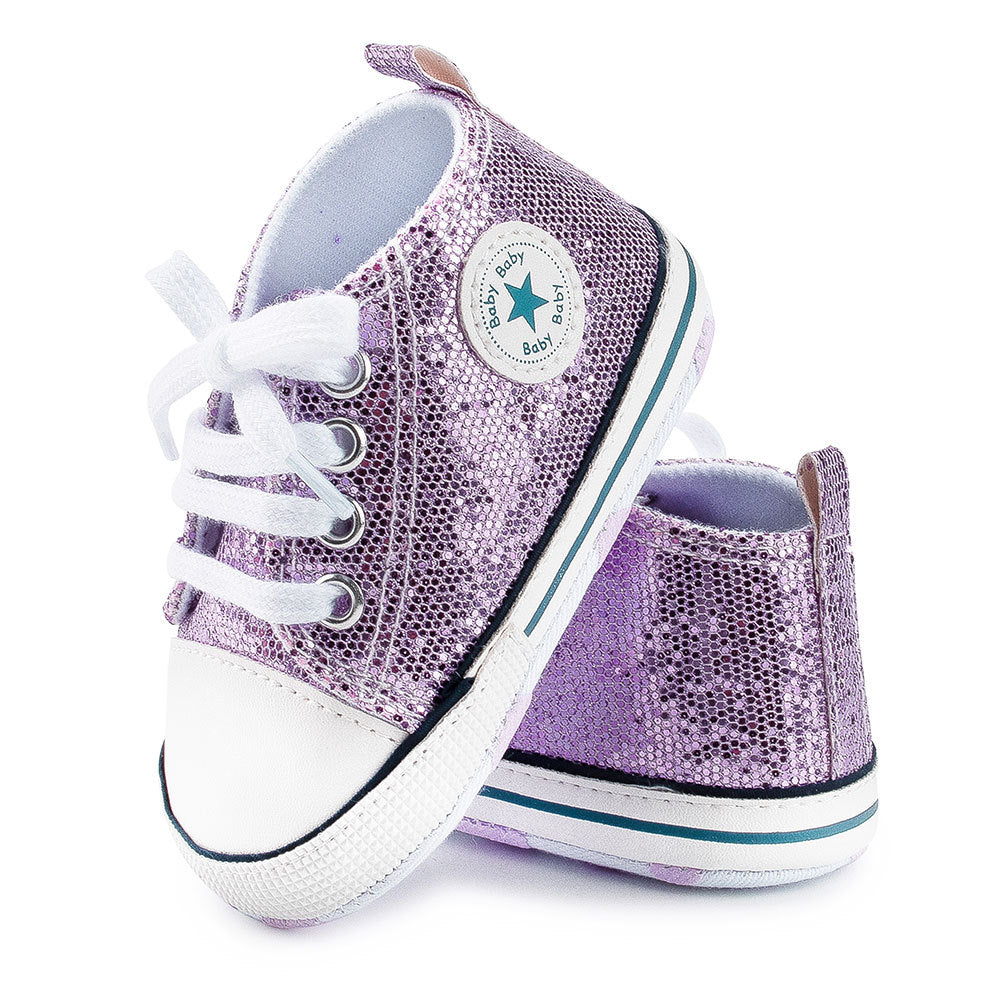 Lovely Allover Sequins Non-Slip Baby Shoes