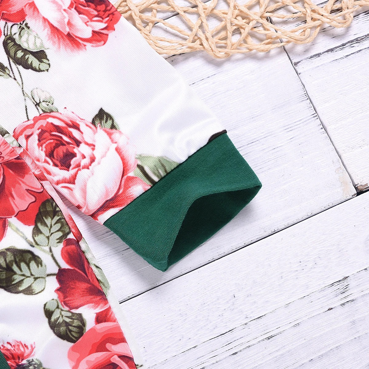 2 pièces jolie combinaison pour bébé à manches longues et imprimé floral