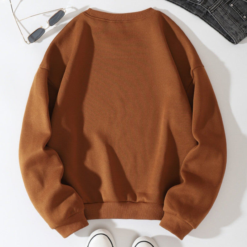 Sweat-shirt à épaules tombantes avec slogan imprimé What Cat pour femme
