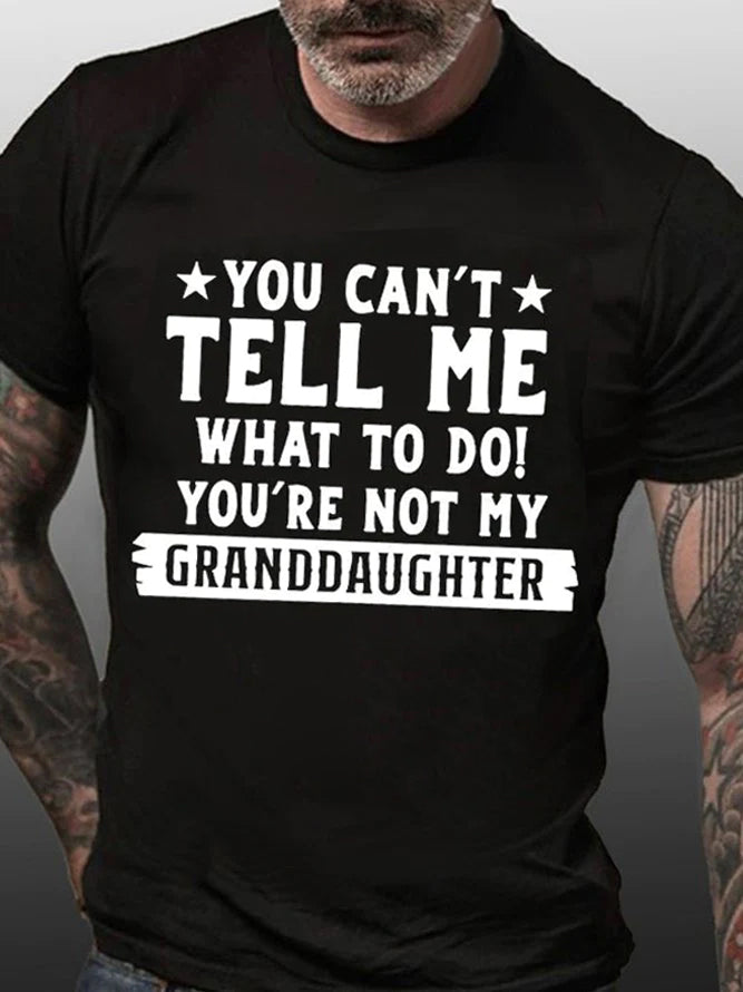 VOUS NE POUVEZ PAS ME DIRE T-shirt avec slogan imprimé pour hommes