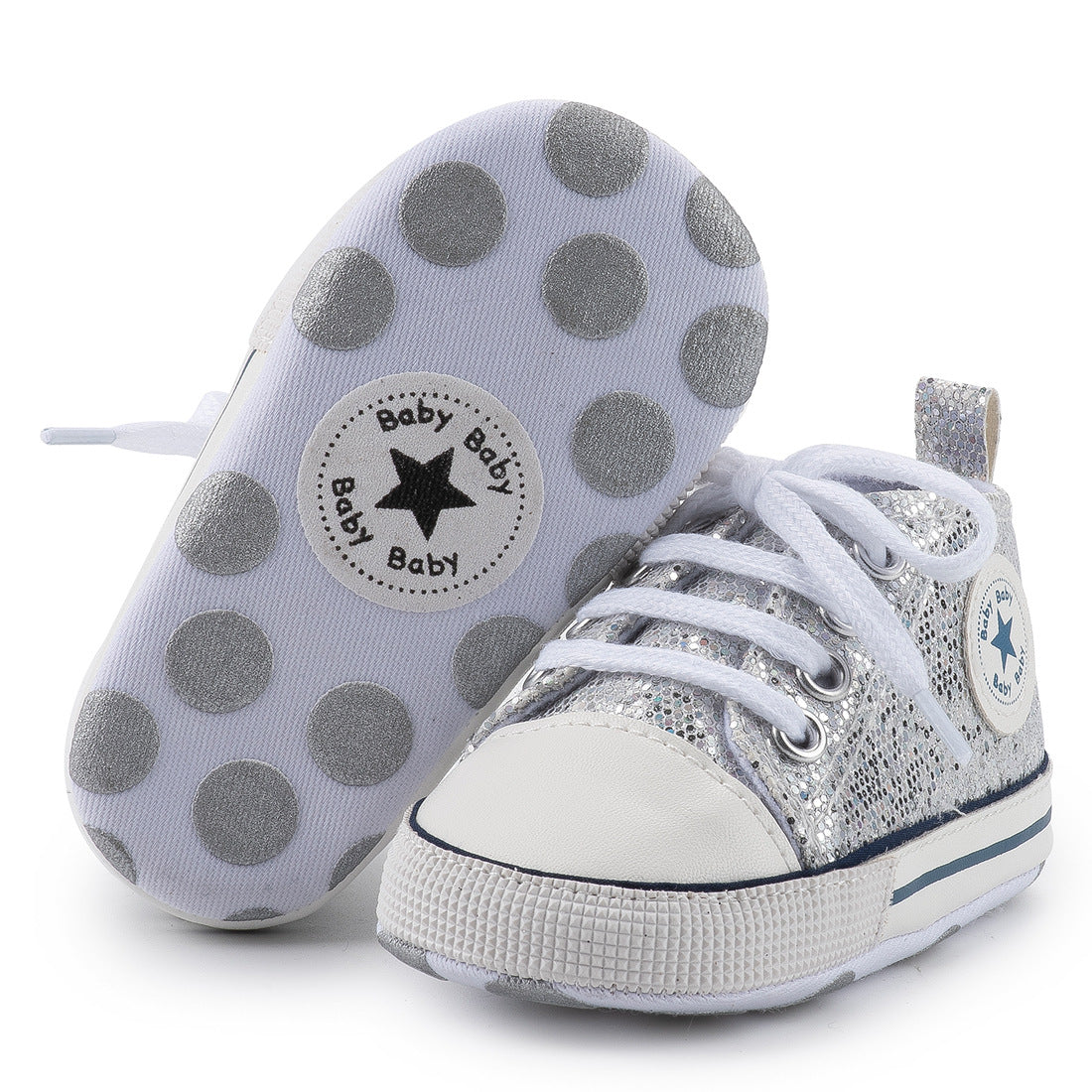 Lovely Allover Sequins Non-Slip Baby Shoes