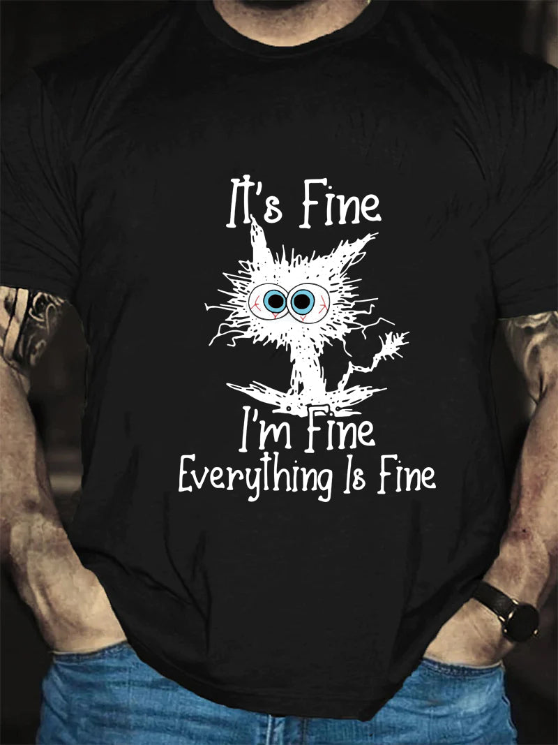 C'EST BIEN JE vais bien T-shirt avec slogan imprimé pour hommes