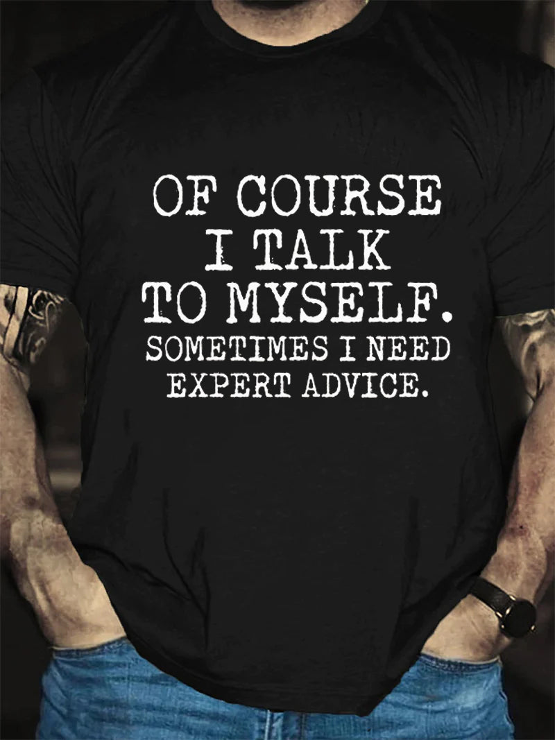 Bien sûr, je me parle à moi-même, t-shirt avec slogan imprimé pour hommes