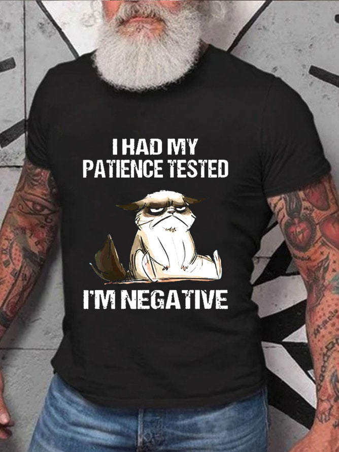T-shirt avec slogan imprimé pour homme, j'ai fait tester ma patience