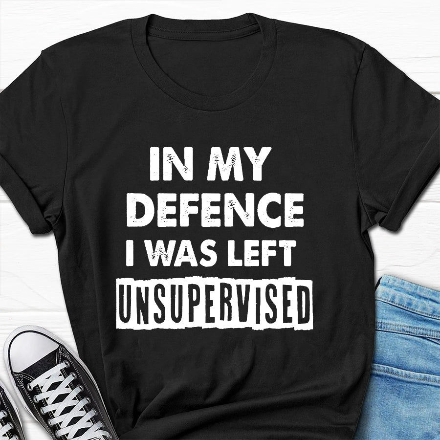 T-shirt avec slogan imprimé pour ma défense, j'ai été laissé pour hommes
