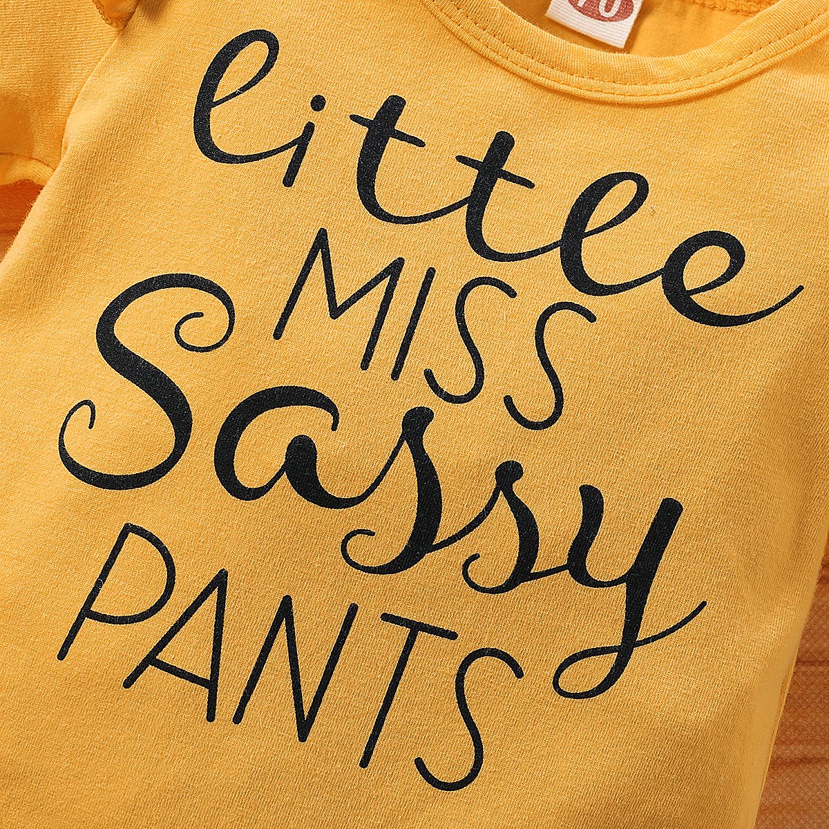 3PCS "Little Miss Sassy Pants" Sunflower Printed Baby Set