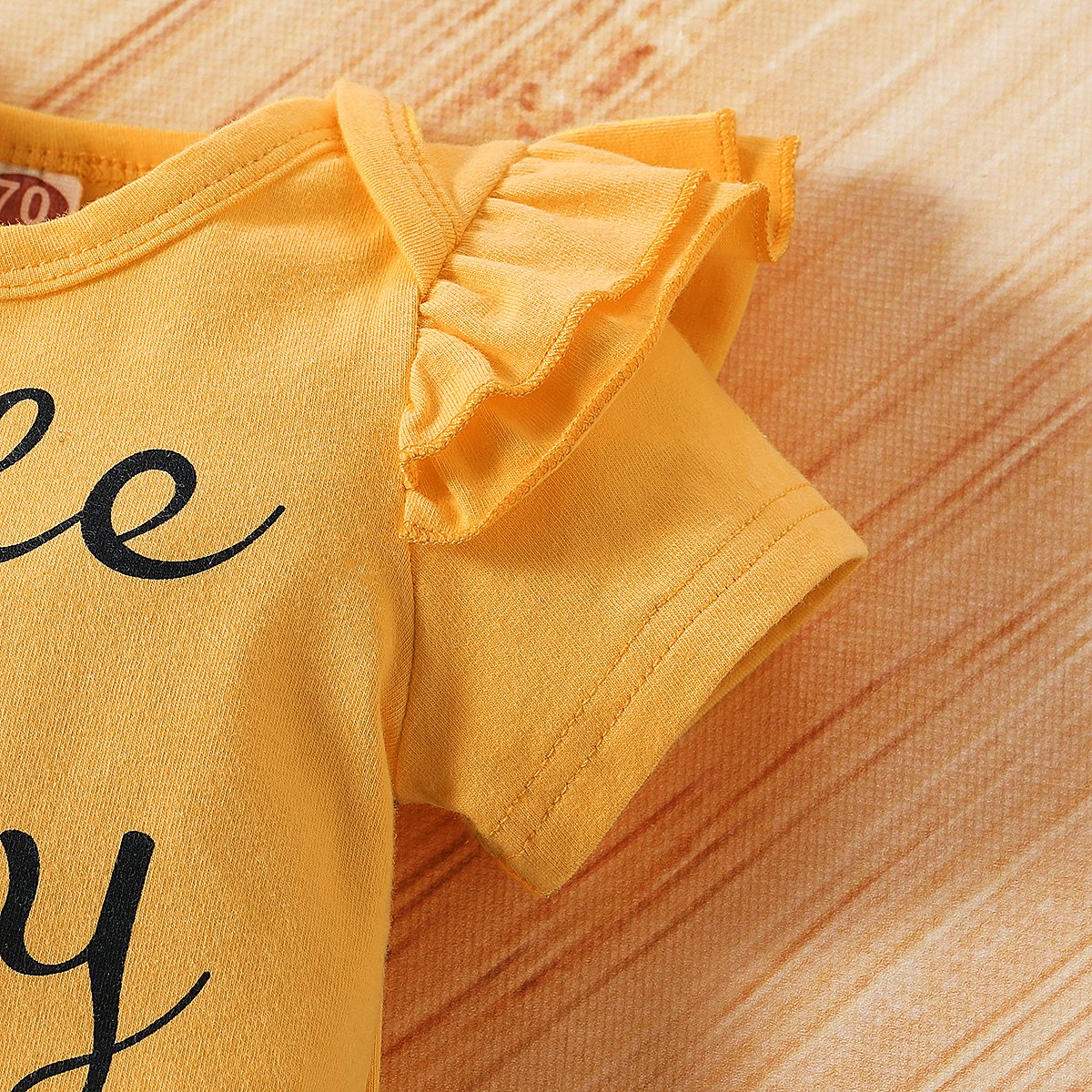 3PCS "Little Miss Sassy Pants" Sunflower Printed Baby Set