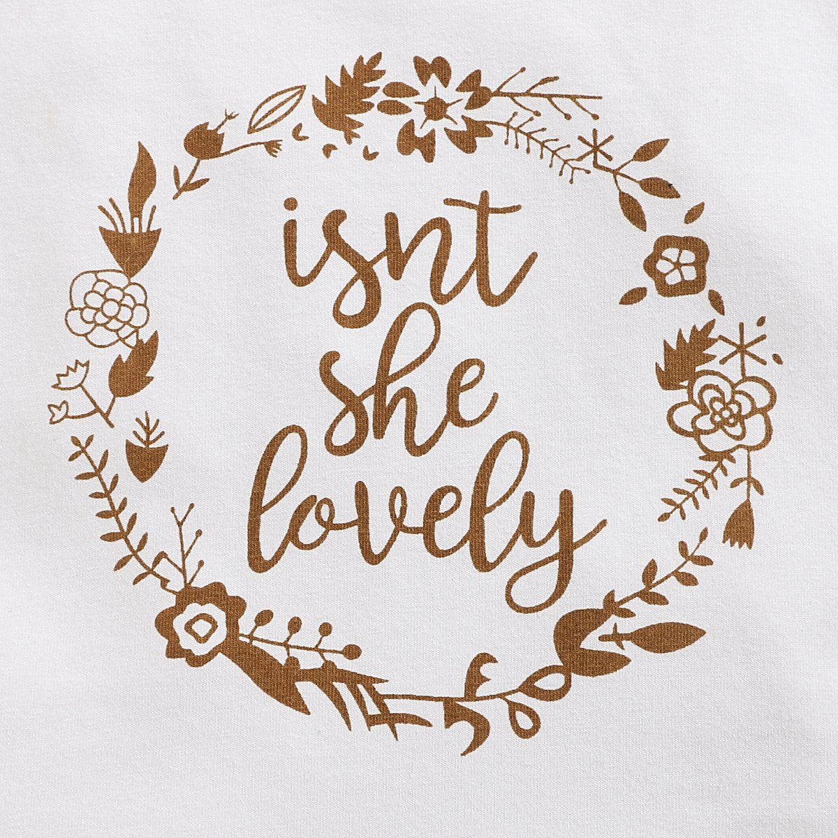 "Isn't she lovely" Polka Dots Printed Baby Set