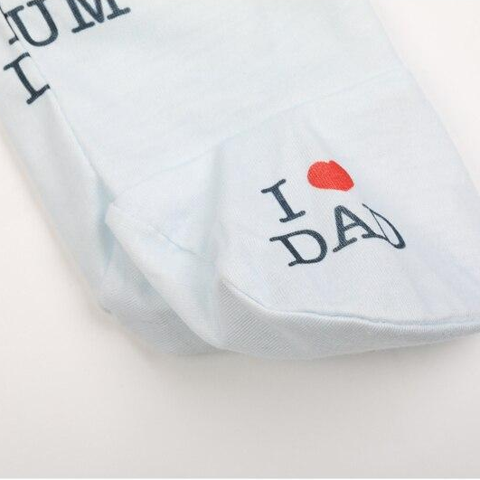 Combinaison bébé à manches longues imprimée "I Love DAD MUM" avec jolies lettres unies