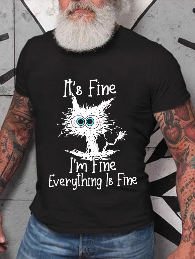 C'EST BIEN JE vais bien T-shirt avec slogan imprimé pour hommes
