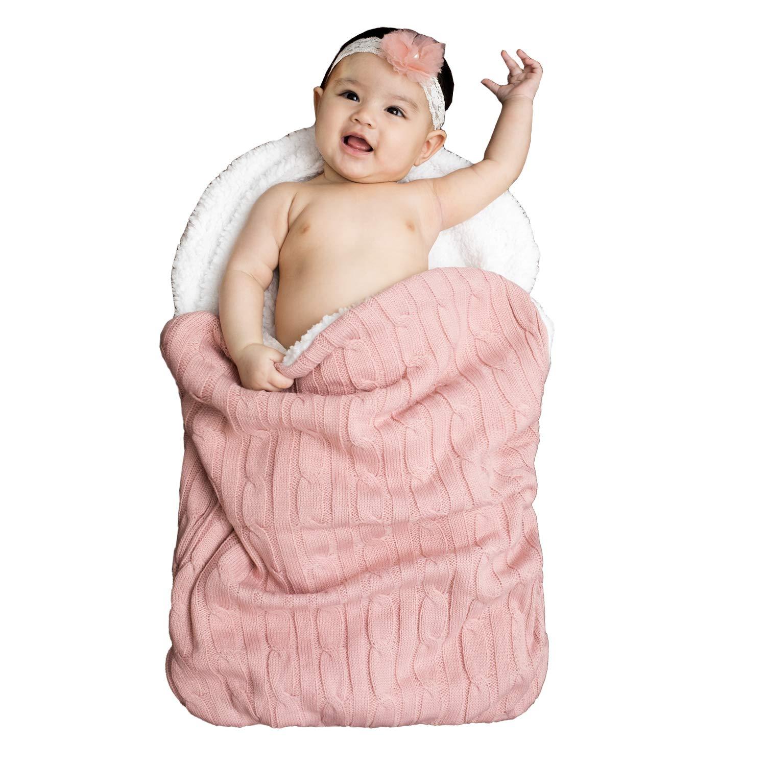 Baby Girls Boys Wrap Swaddle Blankets Knit Sleeping Bag