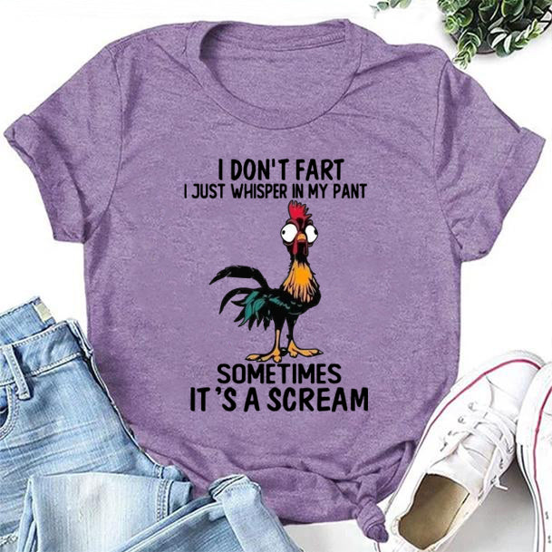 I Don't Fart I Just Whisper In My Pant Print Women Slogan Plus Size T-Shirt