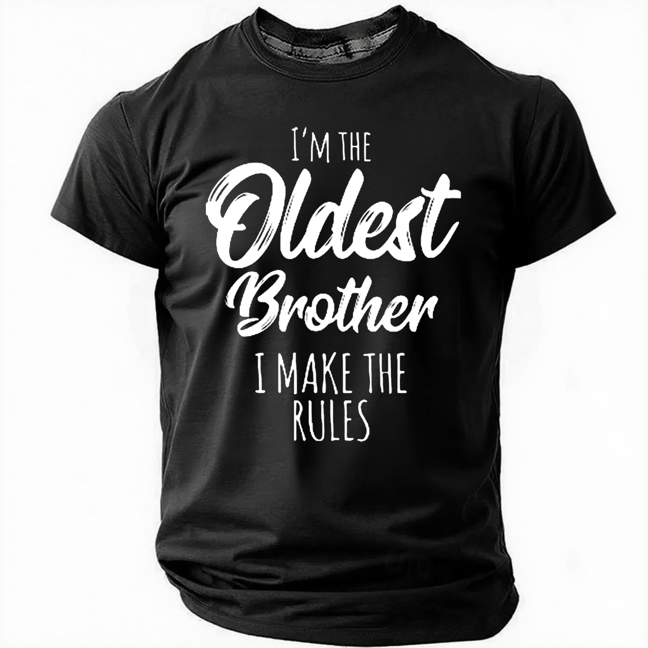 Je suis le plus vieux frère imprimé T-shirt avec slogan pour hommes