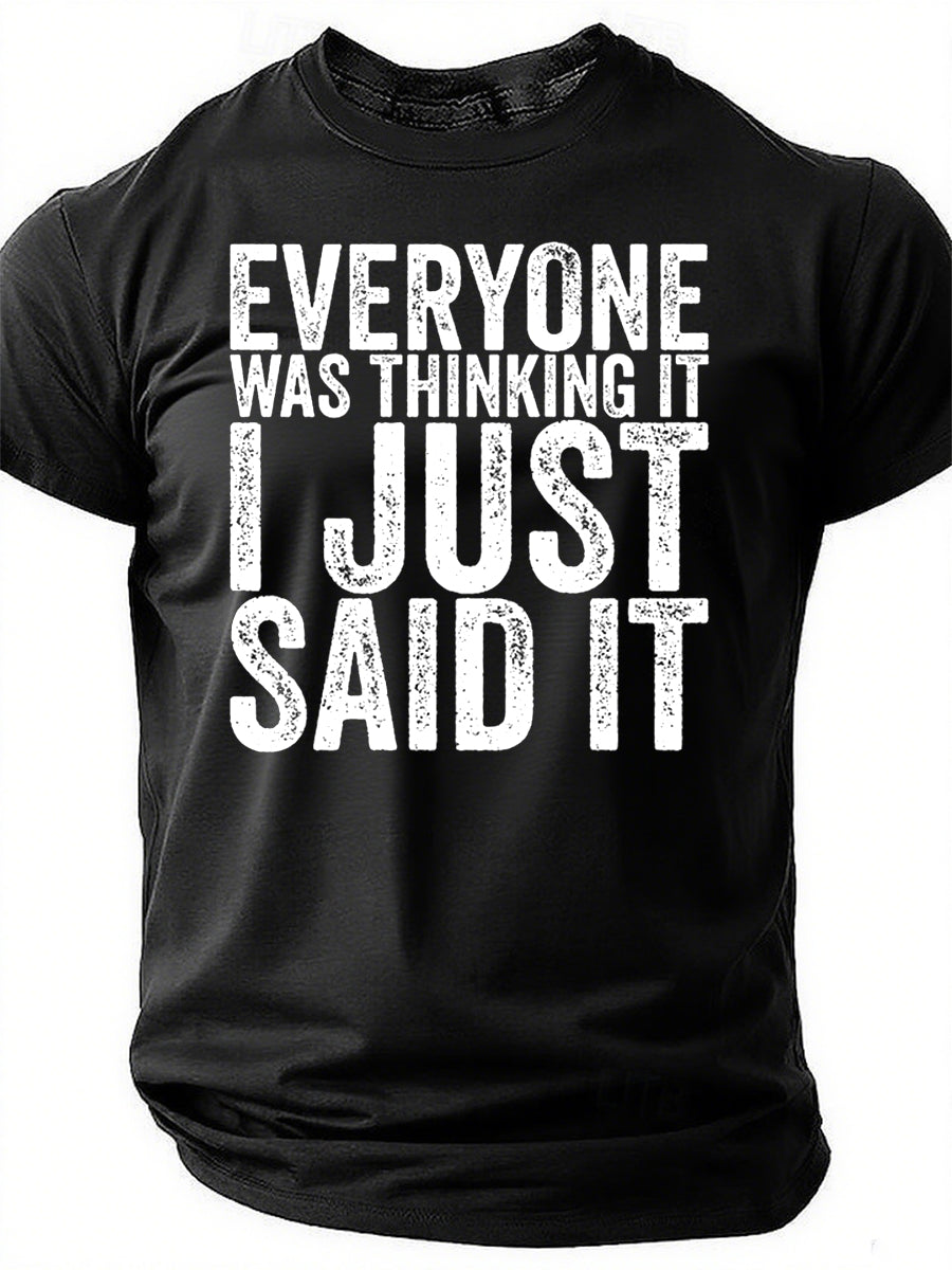 Tout le monde le pensait T-shirt avec slogan imprimé pour hommes 