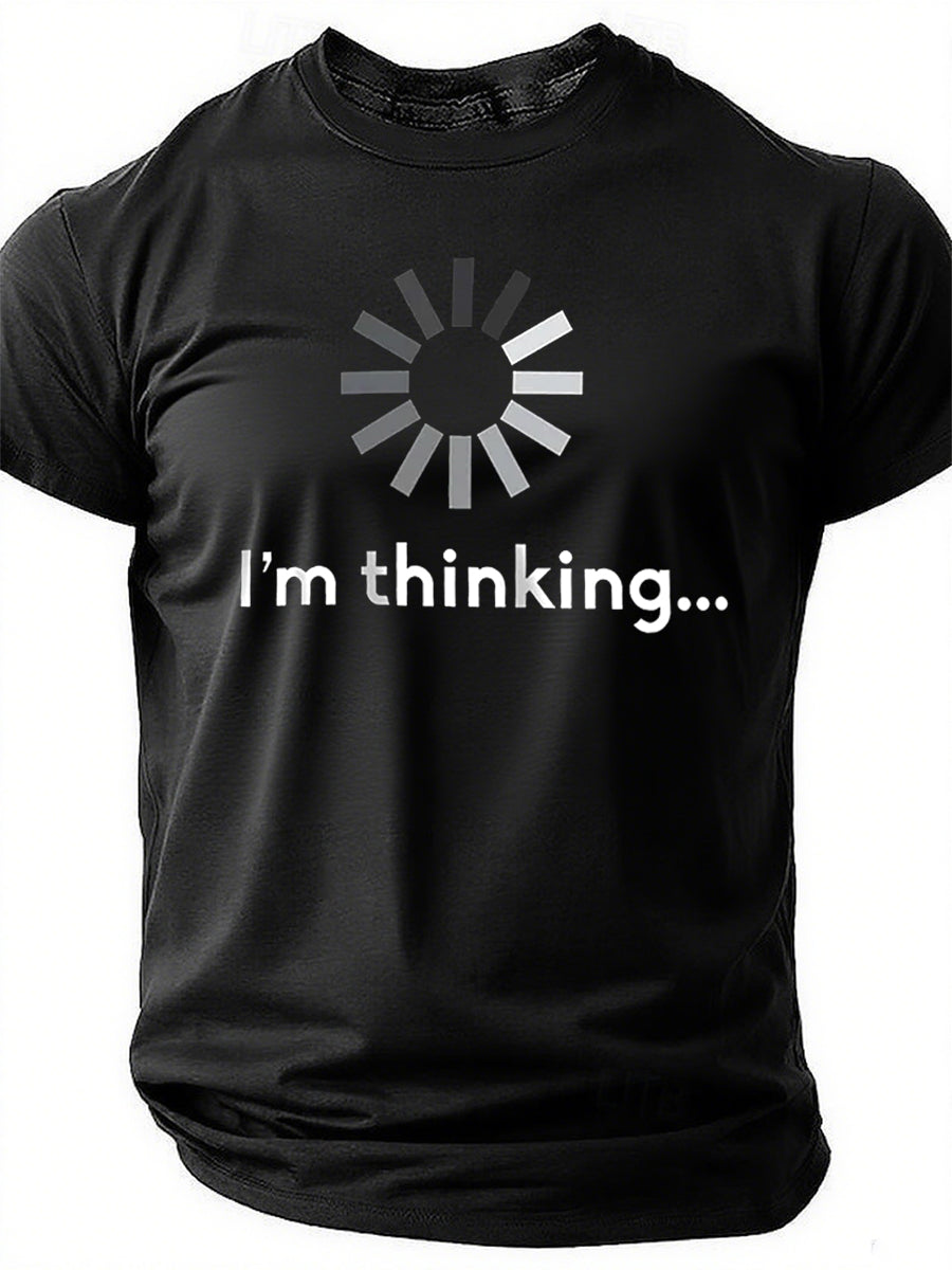 T-shirt avec slogan imprimé pour hommes, je pense 