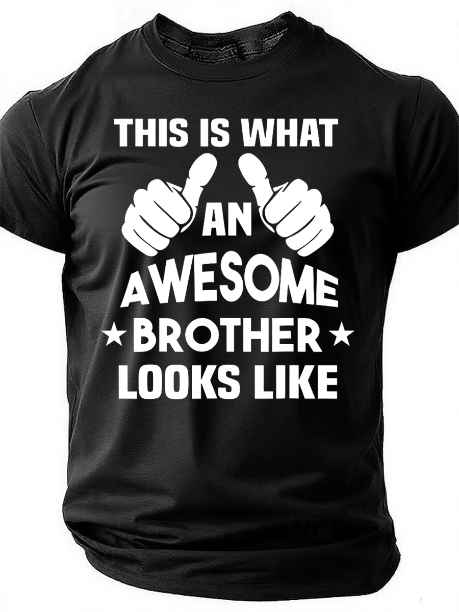 Voici à quoi ressemble un frère génial T-shirt avec slogan imprimé pour hommes