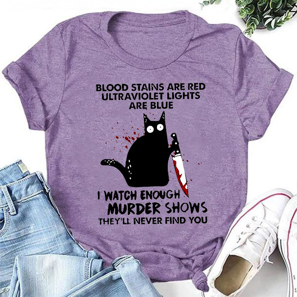 Blood Stains Are Red Print Women Slogan Plus Size T-shirt
