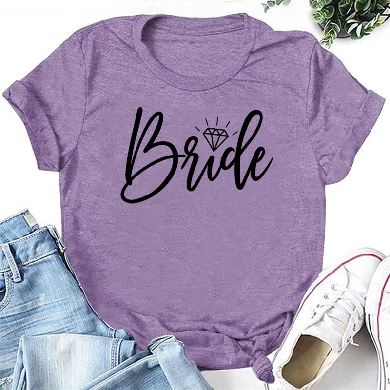 Bride Letter Print Women Slogan T-Shirt