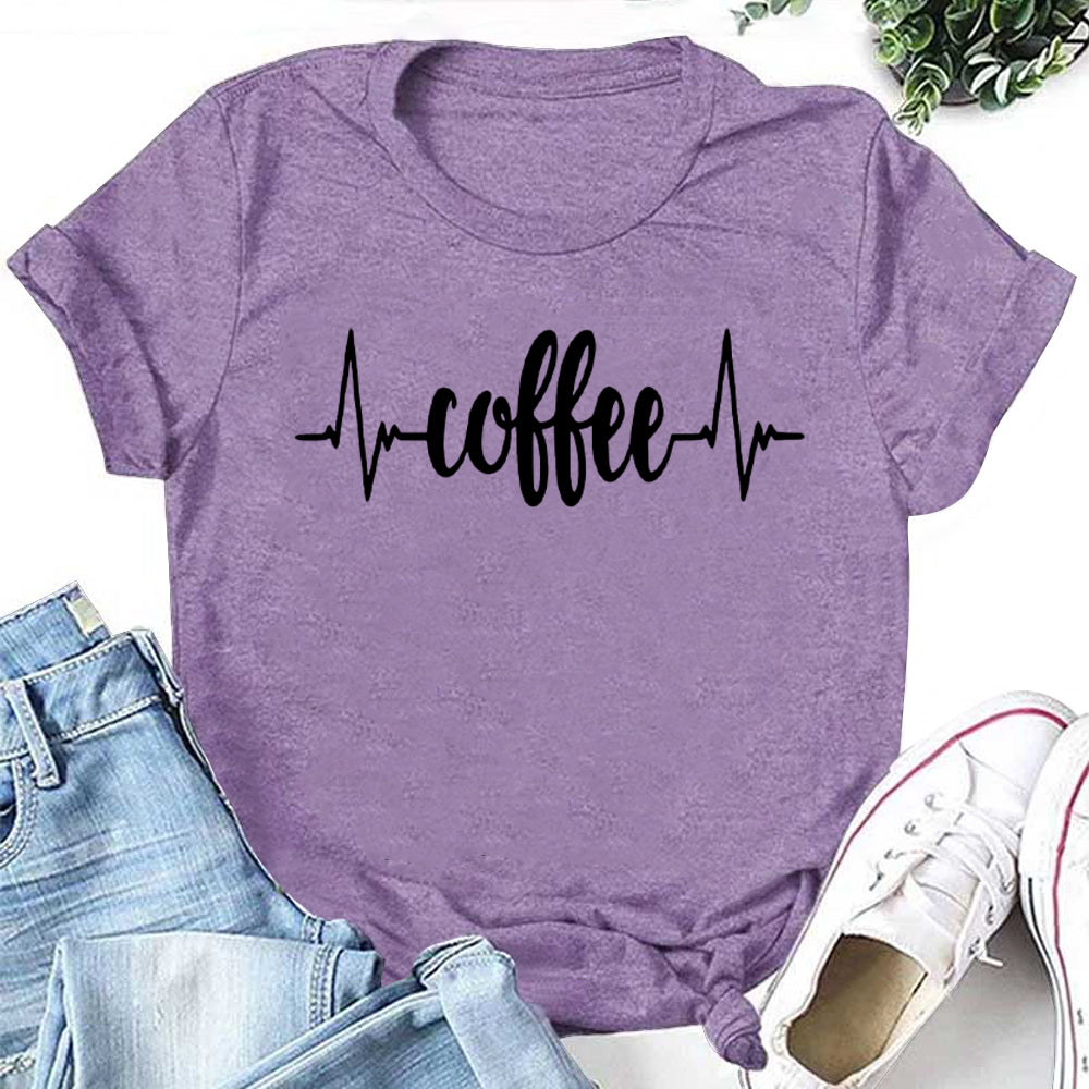 Coffee Letter Print Women Slogan T-Shirt