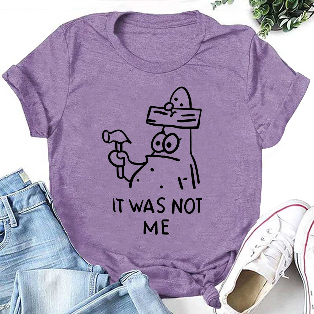 It Was Not Me Patrick Star Letter Print Women Slogan T-Shirt