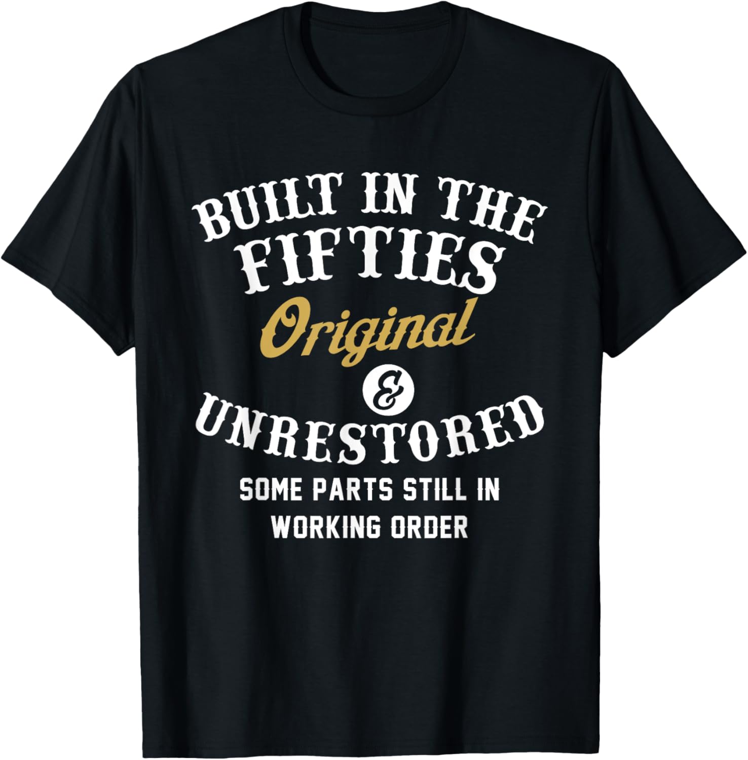 T-shirt avec slogan imprimé pour hommes construit dans les années 50