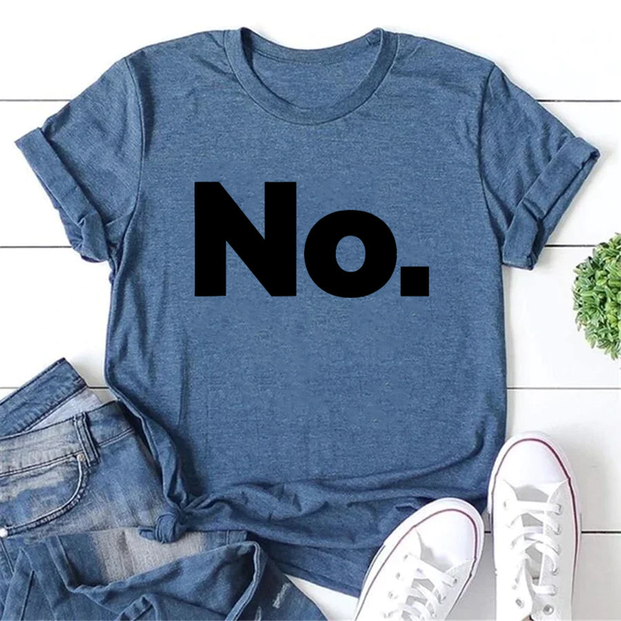 No.Letter Print Women Slogan T-Shirt