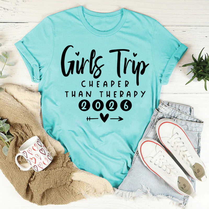 Girl's Trip 2026 Letter Print Women Slogan T-Shirt