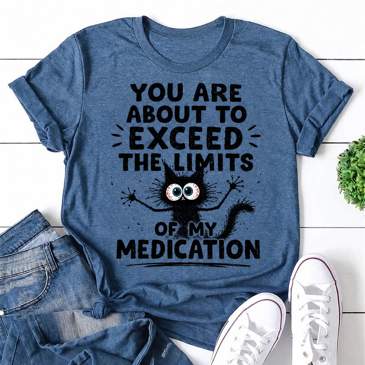 You Are About To Exceed The Limits Cat Print Women Slogan T-Shirt