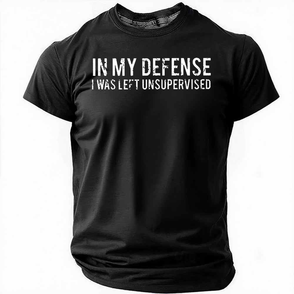 T-shirt avec slogan imprimé In My Defense pour hommes