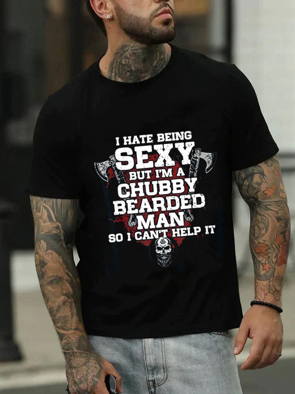 I Hate Being Sexy Letter Print Men Slogan T-Shirt