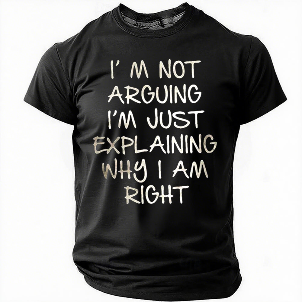 T-shirt avec slogan imprimé pour hommes, je ne discute pas 