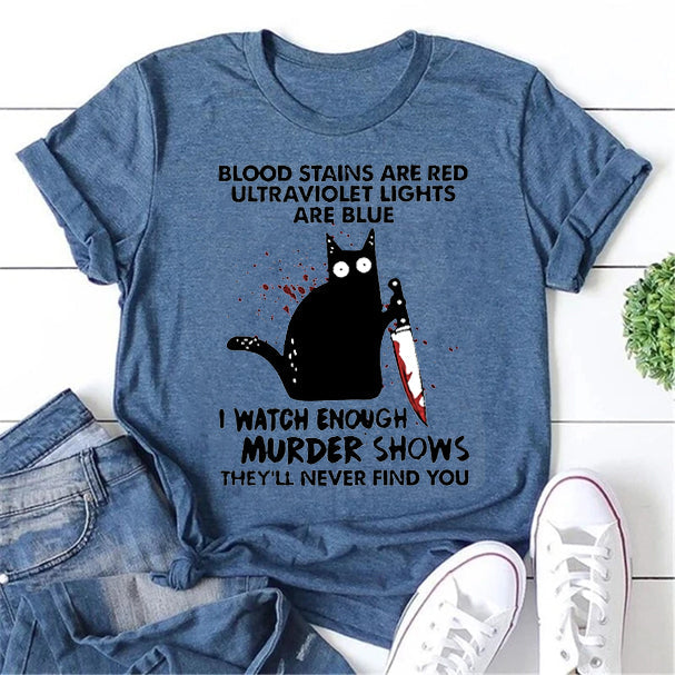 Blood Stains Are Red Print Women Slogan Plus Size T-shirt