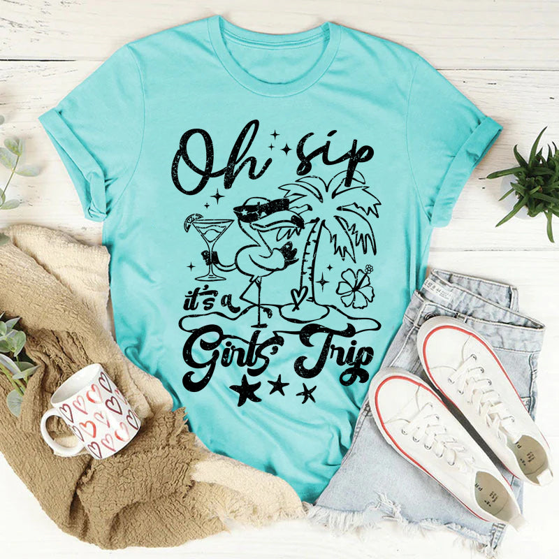 Girl's Trip Letter Print Women Slogan T-Shirt