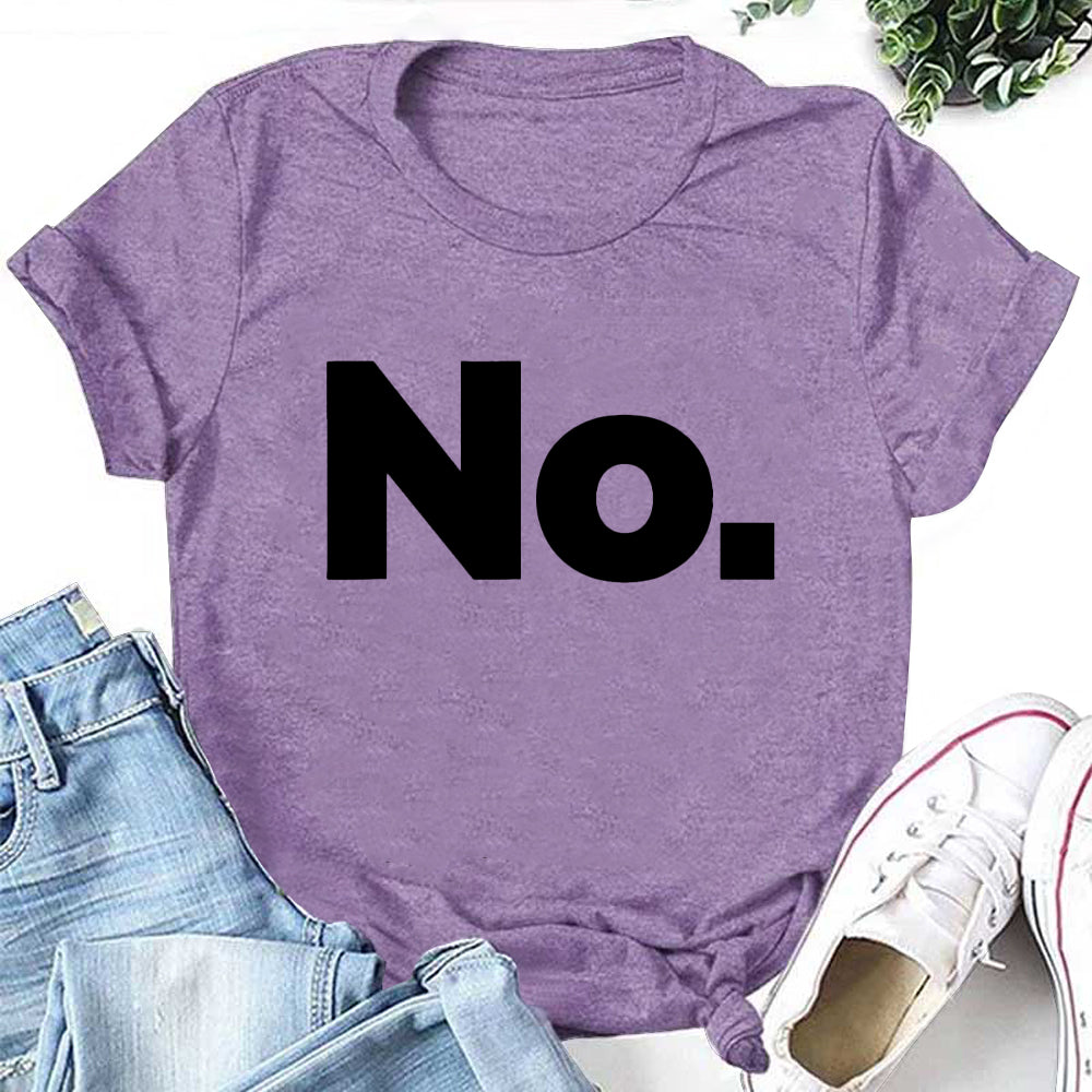 No.Letter Print Women Slogan T-Shirt