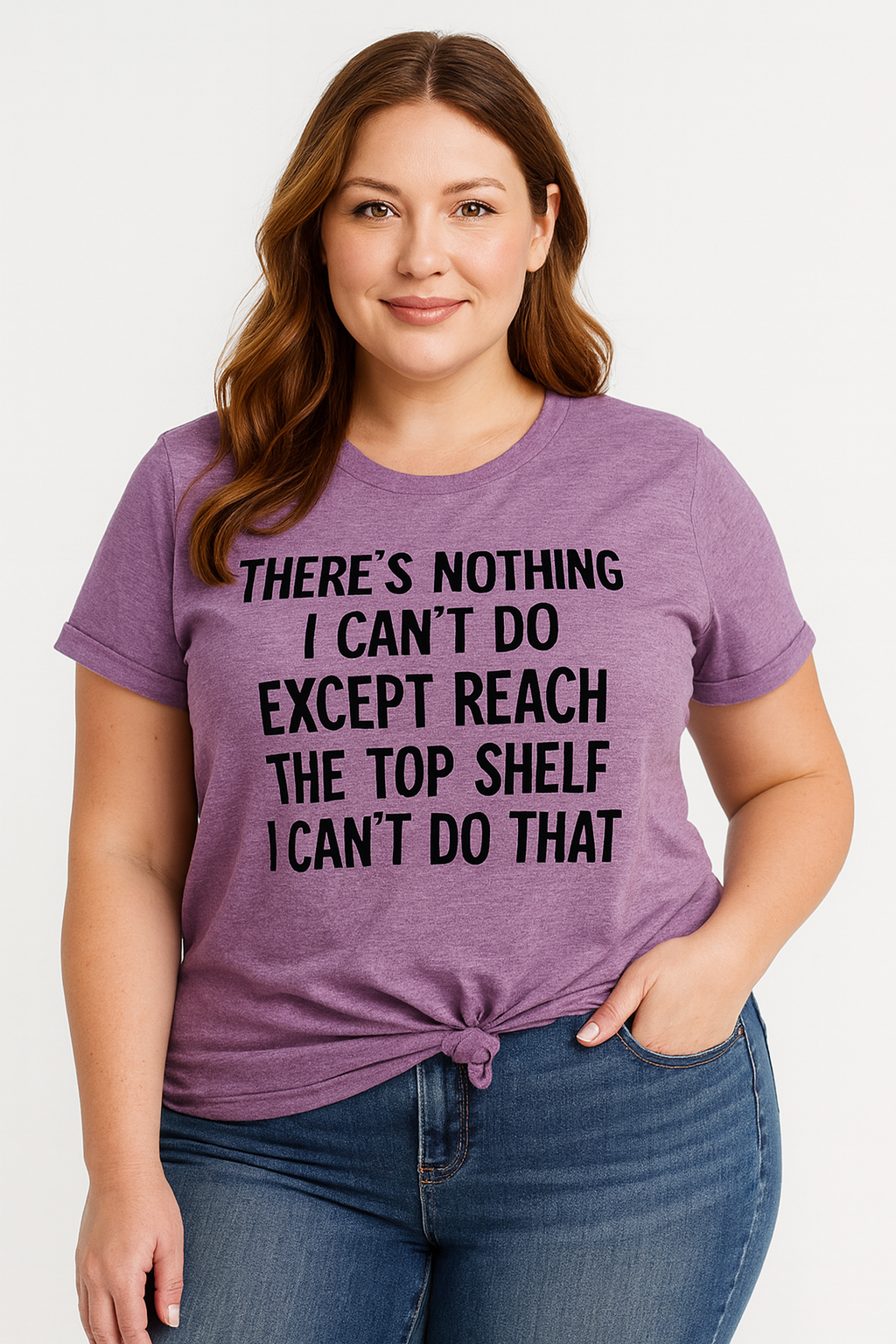 "There Is Nothing I Can't Do ……"Letter Printed Plus Size T-Shirt