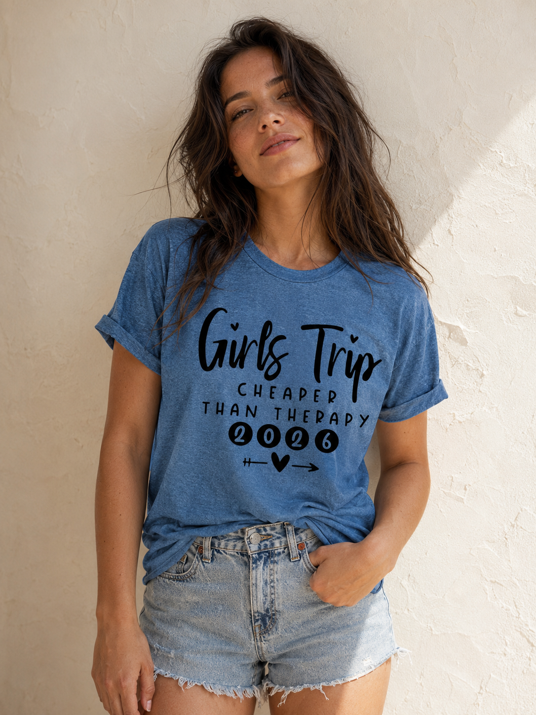 Girl's Trip 2026 Letter Print Women Slogan T-Shirt
