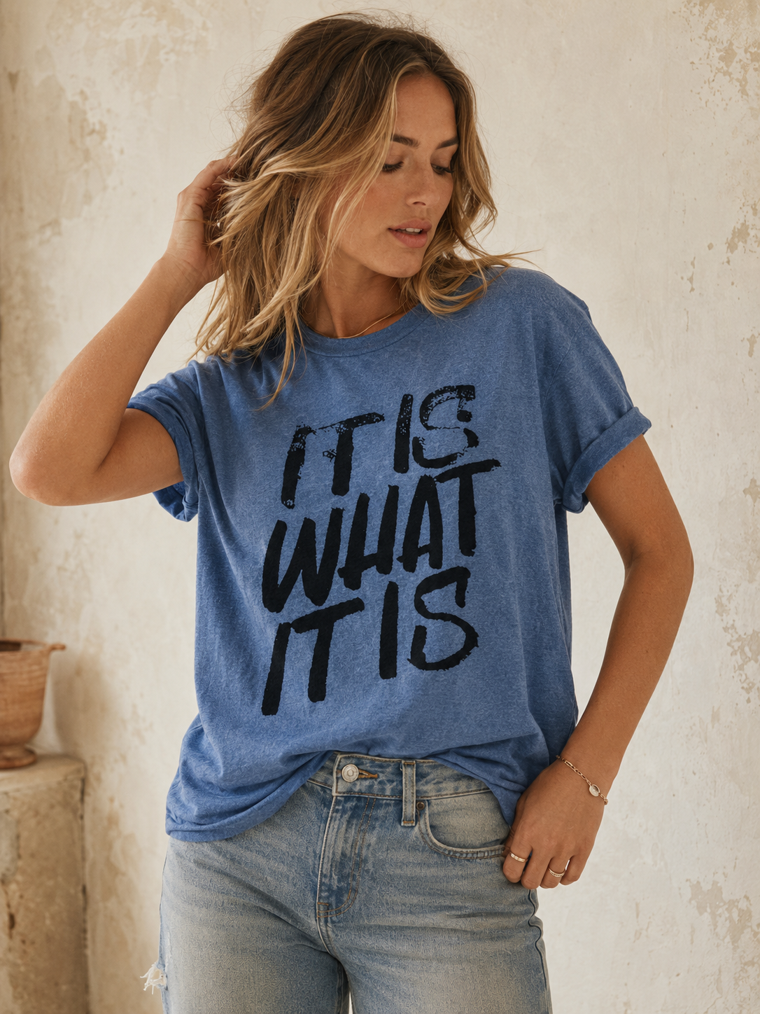C'est ce que c'est T-shirt imprimé avec slogan pour femme 